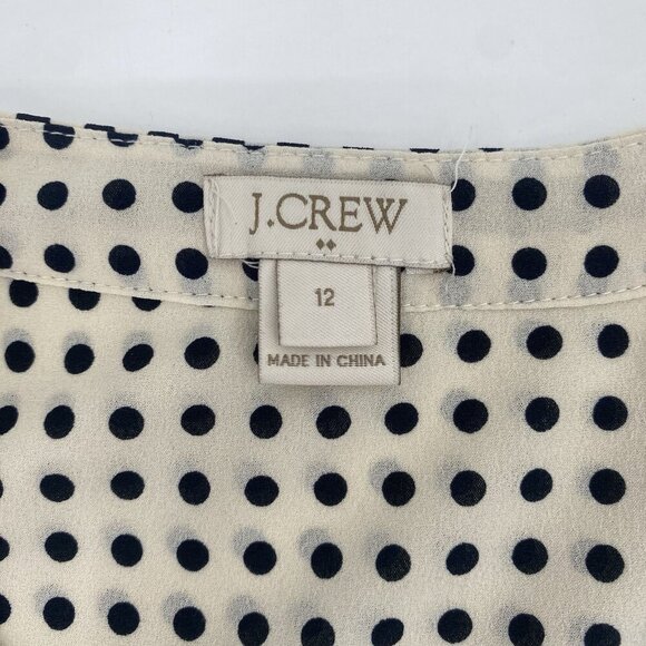 J. Crew Women's Size 12 Polka Dot Pintuck Sleeveless Blouse - Picture 8 of 10